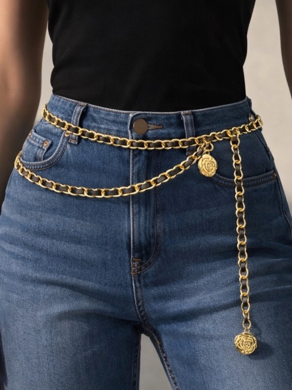 Chain Belt with Medallion Charm